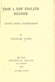 Cover of: From a New England hillside by Potts, William