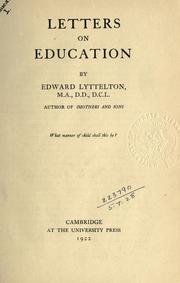 Cover of: Letters on education.