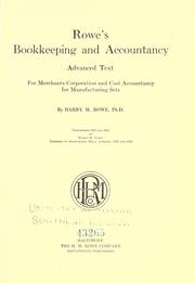 Rowe's bookkeeping and accountancy by Harry Marc Rowe