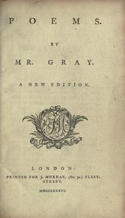 Cover of: Poems by Thomas Gray