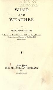 Cover of: Wind and weather