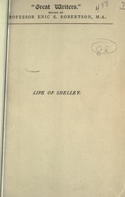 Cover of: Life of Percy Bysshe Shelley.