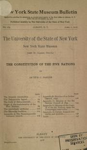 The constitution of the Five nations by Arthur Caswell Parker