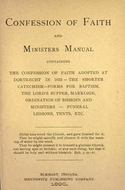 Cover of: Confession of faith and minister's manual