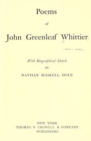 Cover of: Poems of John Greenleaf Whittier by John Greenleaf Whittier