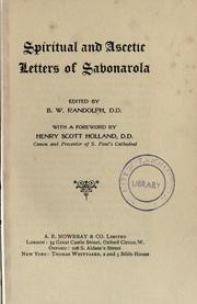 Cover of: Spiritual and ascetic letters of Savonarola