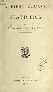 Cover of: A first course in statistics by David Caradog Jones