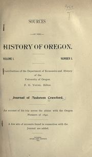 Cover of: Journal of Medorem Crawford.: An account of his trip across the plains with the Oregon pioneers of 1842 ...