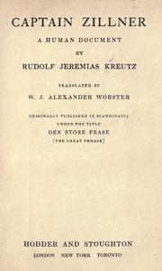 Cover of: Captain Zillner; a human document by Rudolf Jeremias Kreutz