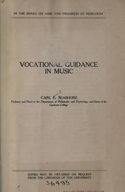 Cover of: Vocational guidance in music by Carl E. Seashore