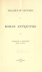 Cover of: Syllabus of lectures on Roman antiquities