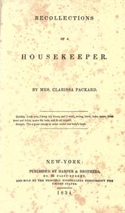 Cover of: Recollections of a housekeeper.