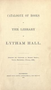 Cover of: Catalogue of books in the Library of Lytham Hall by Matthew Robinson