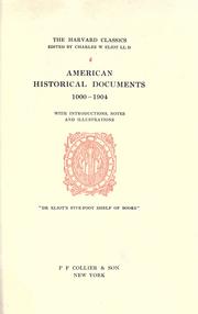 Cover of: American historical documents 1000-1904, with introd., notes and illus. by 