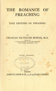 Cover of: The romance of preaching by Charles Silvester Horne