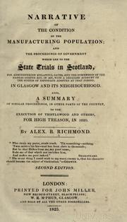 Cover of: Narrative of the condition of the manufacturing population by Richmond, Alex. B.