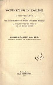 Cover of: Word stress in English by George J Tamson