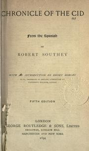 Chronicle of the Cid from the Spanish by Robert Southey
