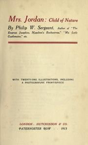 Cover of: Mrs. Jordan by Philip Walsingham Sergeant