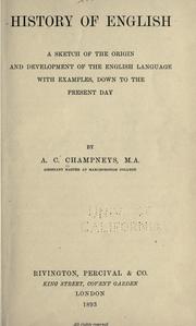 History of English by Arthur Charles Champneys