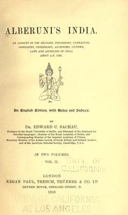 Cover of: Albe runi's India. by Muhammad Ibn Ahmad, Abu al-Raihan al-Biruni., Muhammad Ibn Ahmad, Abu al-Raihan al-Biruni.