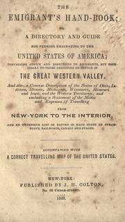 Cover of: The emigrant's hand-book, or, A directory and guide for persons emigrating to the United States of America ... by 