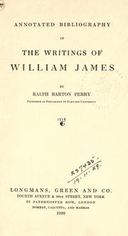 Cover of: Annotated bibliography of the writings of William James.