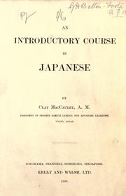 Cover of: An introductory course in Japanese.