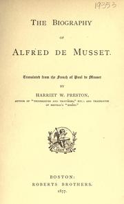 Cover of: The biography of Alfred de Musset. by Paul de Musset