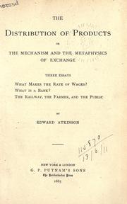 Cover of: The distribution of products by Atkinson, Edward