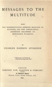 Cover of: Messages to the multitude: being ten representative sermons