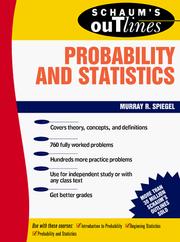 Cover of: Schaum's outline of theory and problems of probability and statistics by Murray R. Spiegel