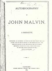 Cover of: Autobiography of John Malvin