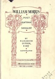Cover of: William Morris, poet, craftsman, socialist. by Cary, Elisabeth Luther