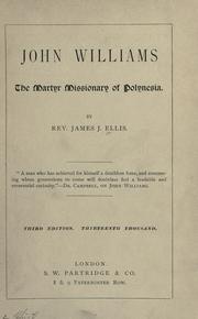 Cover of: John Williams: the martyr missionary of Polynesia.