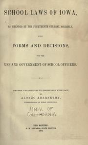 Cover of: School laws, of Iowa by Iowa., Iowa.