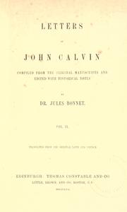 Cover of: Letters of John Calvin by Jean Calvin, Jean Calvin