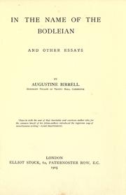 Cover of: In the name of the Bodleian by Augustine Birrell