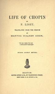 Cover of: Life of Chopin. by Franz Liszt, Franz Liszt