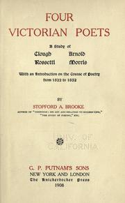 Four Victorian poets by Brooke, Stopford Augustus
