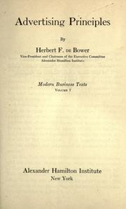 Cover of: Advertising principles by Herbert Francis De Bower