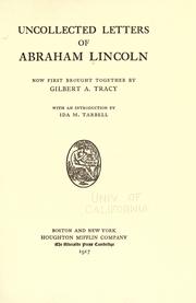 Cover of: Uncollected letters of Abraham Lincoln by Abraham Lincoln