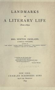 Cover of: Landmarks of a literary life 1820-1892 by Crosland, Newton Mrs.