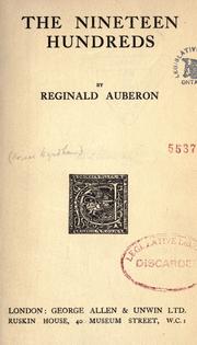 Cover of: The nineteen hundreds by Wyndham, Horace, Wyndham, Horace