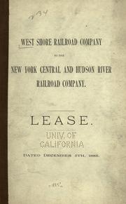 West shore railroad company to the New York central and Hudson river railroad company by West Shore Railroad Company.