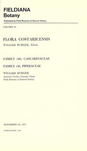 Flora Costaricensis by William C. Burger