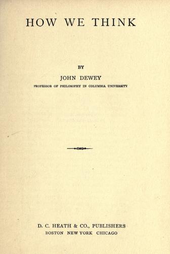 How we think by John Dewey