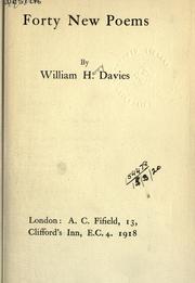 Cover of: Forty new poems. by W. H. Davies