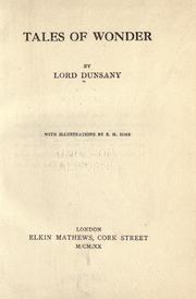 Cover of: Tales of wonder by Lord Dunsany
