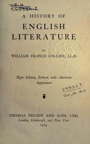 Cover of: A history of English literature in a series of biographical sketches. by William Francis Collier